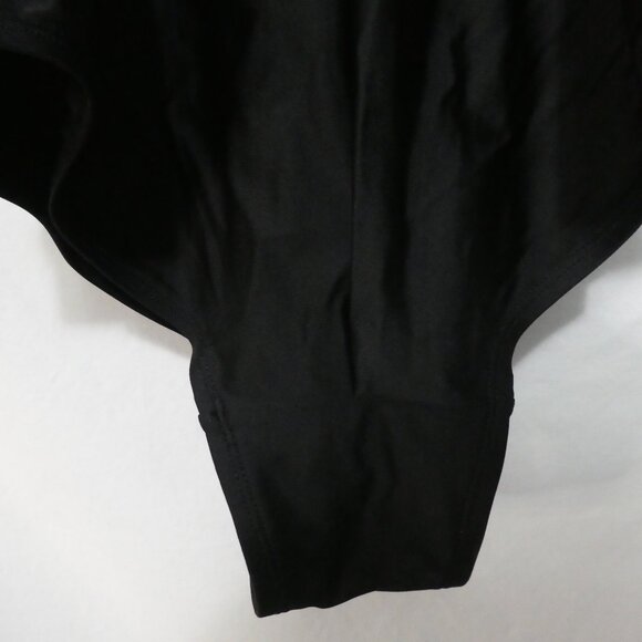 Unbranded | P2P 17.5 inches measured | Blue Patterned Black One Piece Swimsuit - Picture 13 of 14